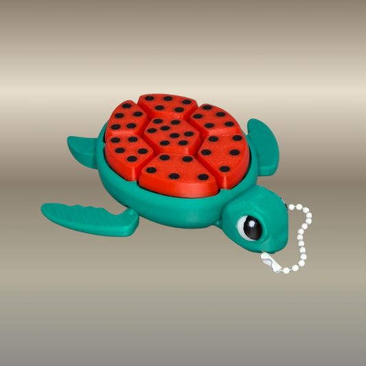 Turtle Clicker – 3D Printed Turtle with Watermelon Shell (7 Clickers)
