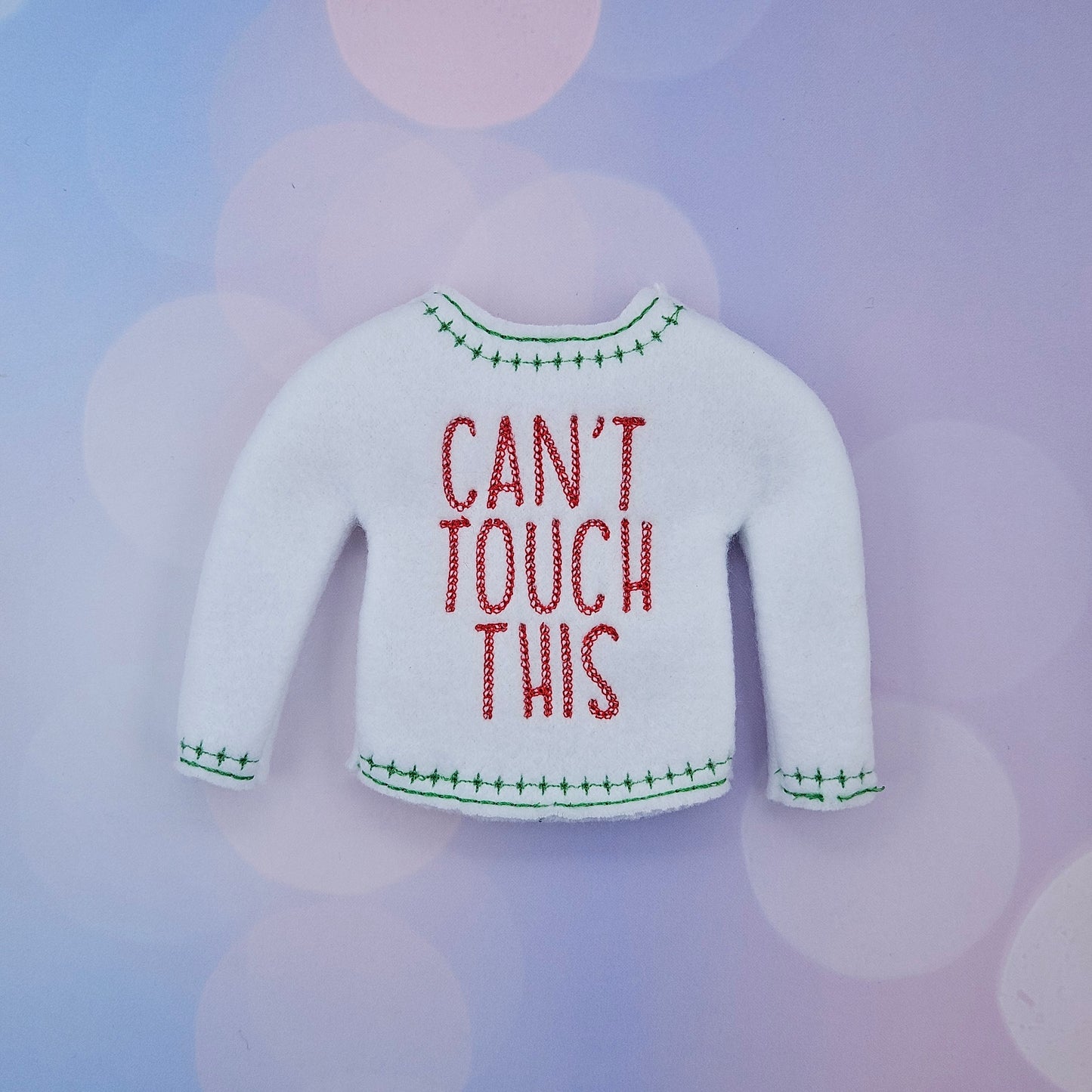 Can’t Touch This Ugly Elf Sweater – Custom Color Embroidered Fleece Christmas Outfit for Mini Elves