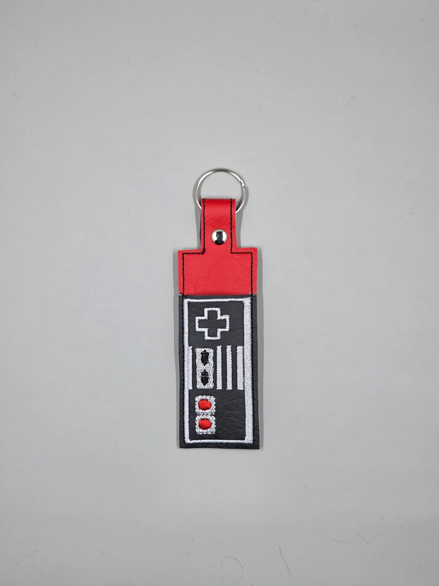 Classic Controller Embroidered Chapstick Holder | Vinyl Lip Balm Holder Keychain