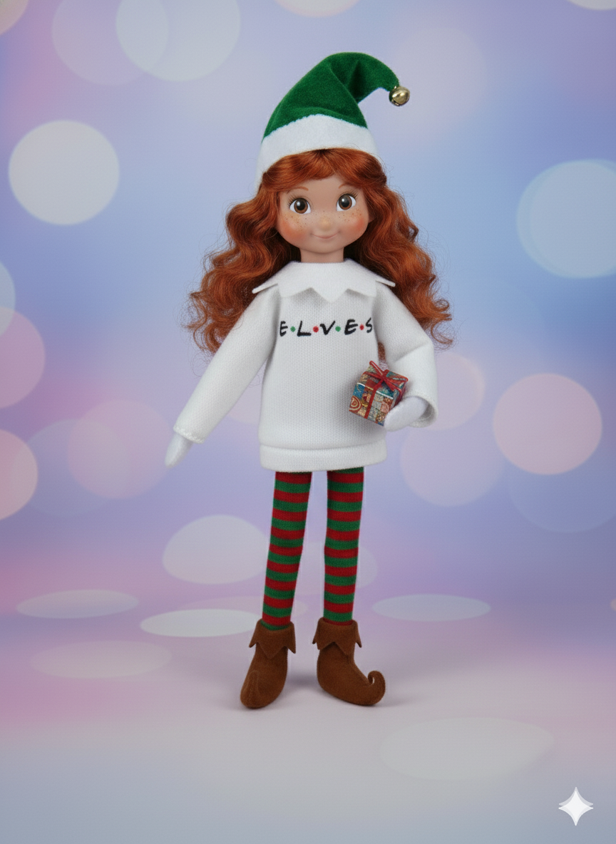 E.L.V.E.S Friends Elf Sweater – Handmade Holiday TV-Inspired Outfit