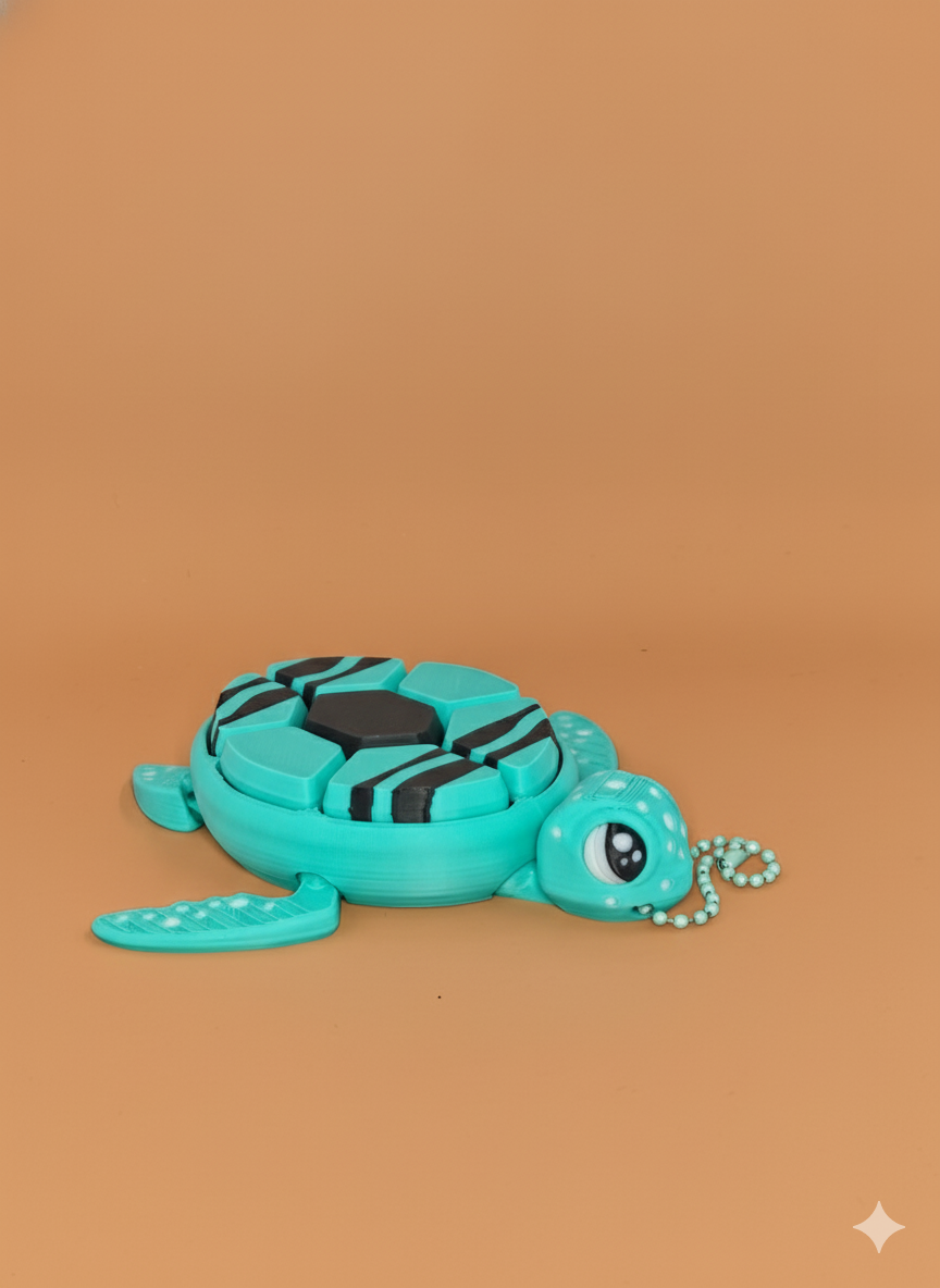 Turtle Clicker – 3D Printed Turtle with Crayon Shell (7 Clickers)