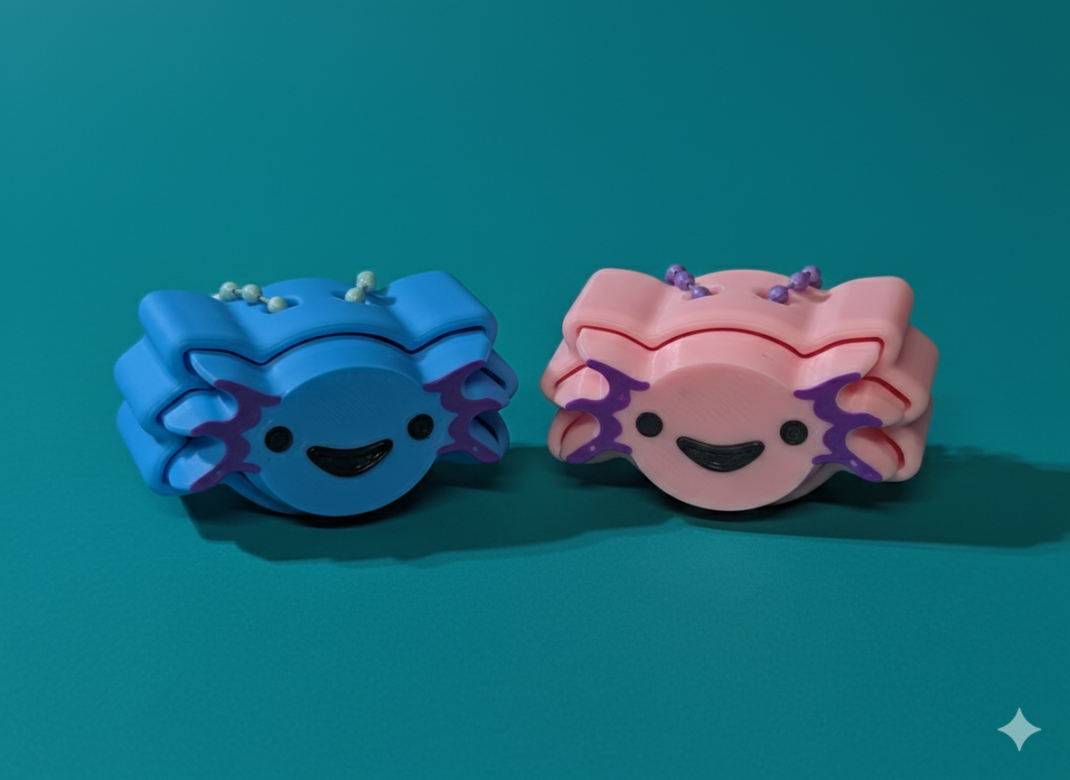 Axolotl Fidget Clicker - 3D Printed Sensory Toy | Wee Bit Nerdy