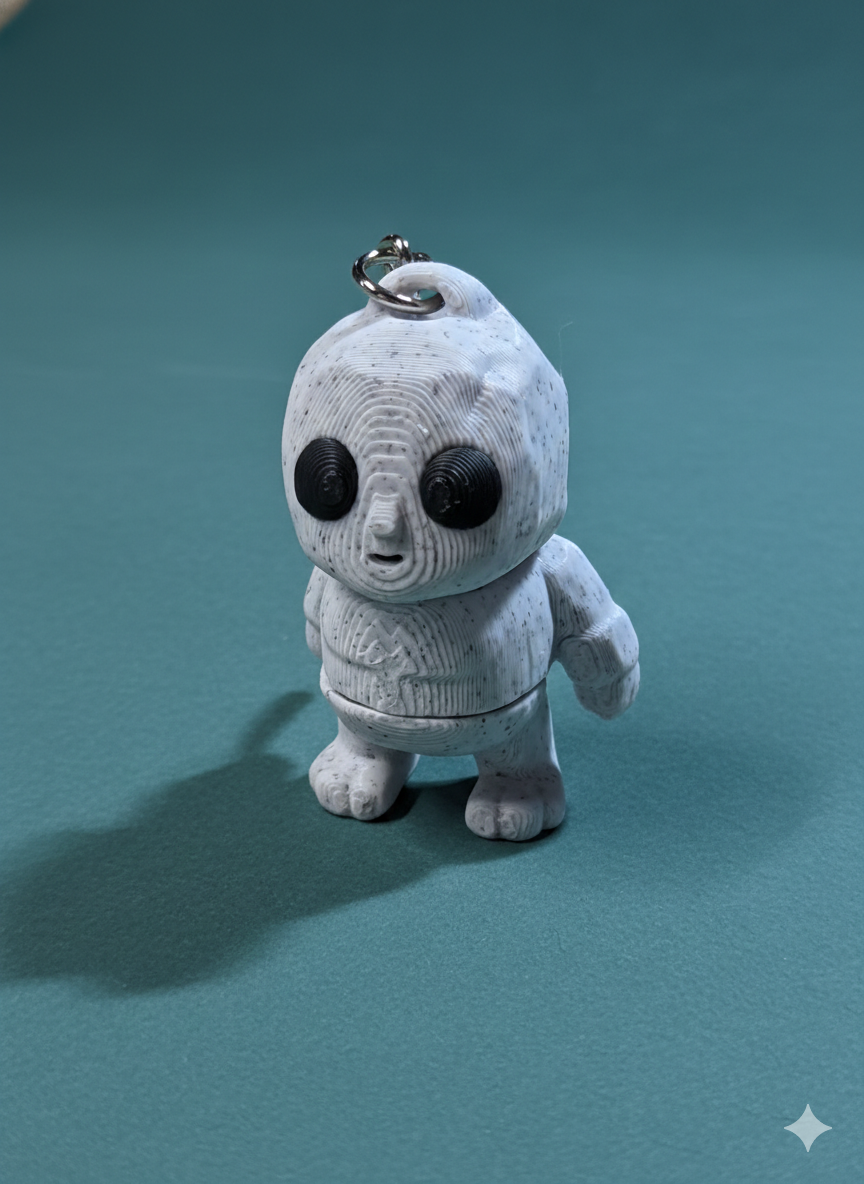 Rock Golem Flexible Keychain - 3D Printed Articulated Toy | Wee Bit Nerdy