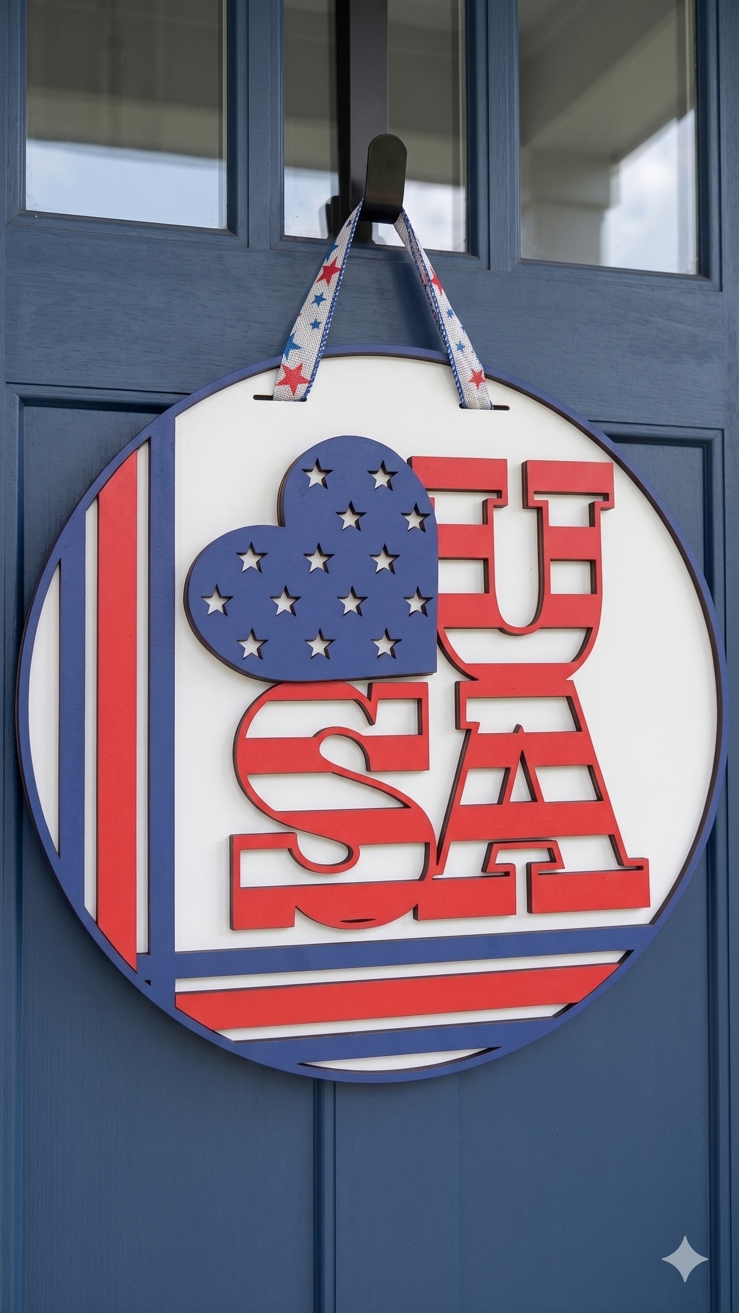 Heart USA – Layered Wooden Door Hanger