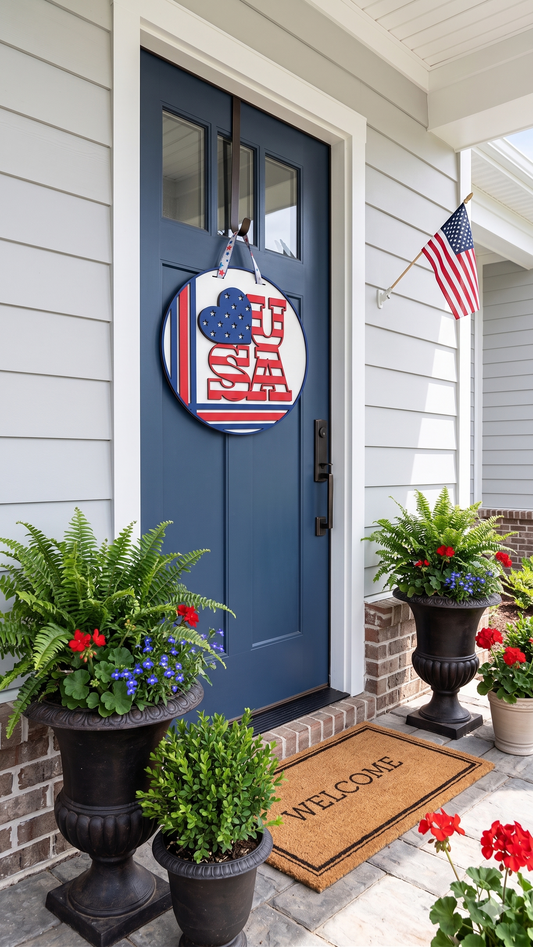 Heart USA – Layered Wooden Door Hanger