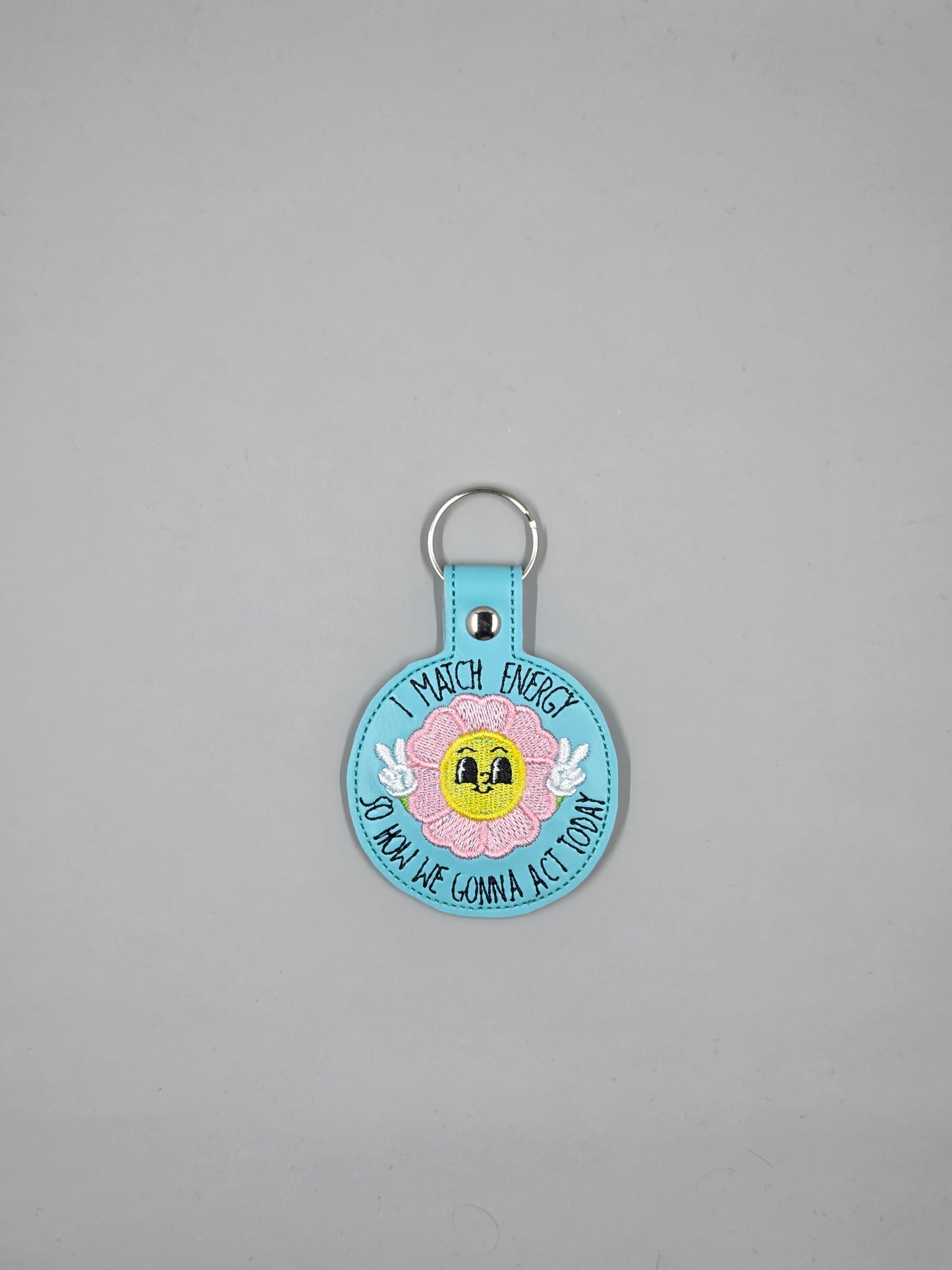 “I Match Energy” Embroidered Keychain | Sassy Sunshine Vinyl Keychain