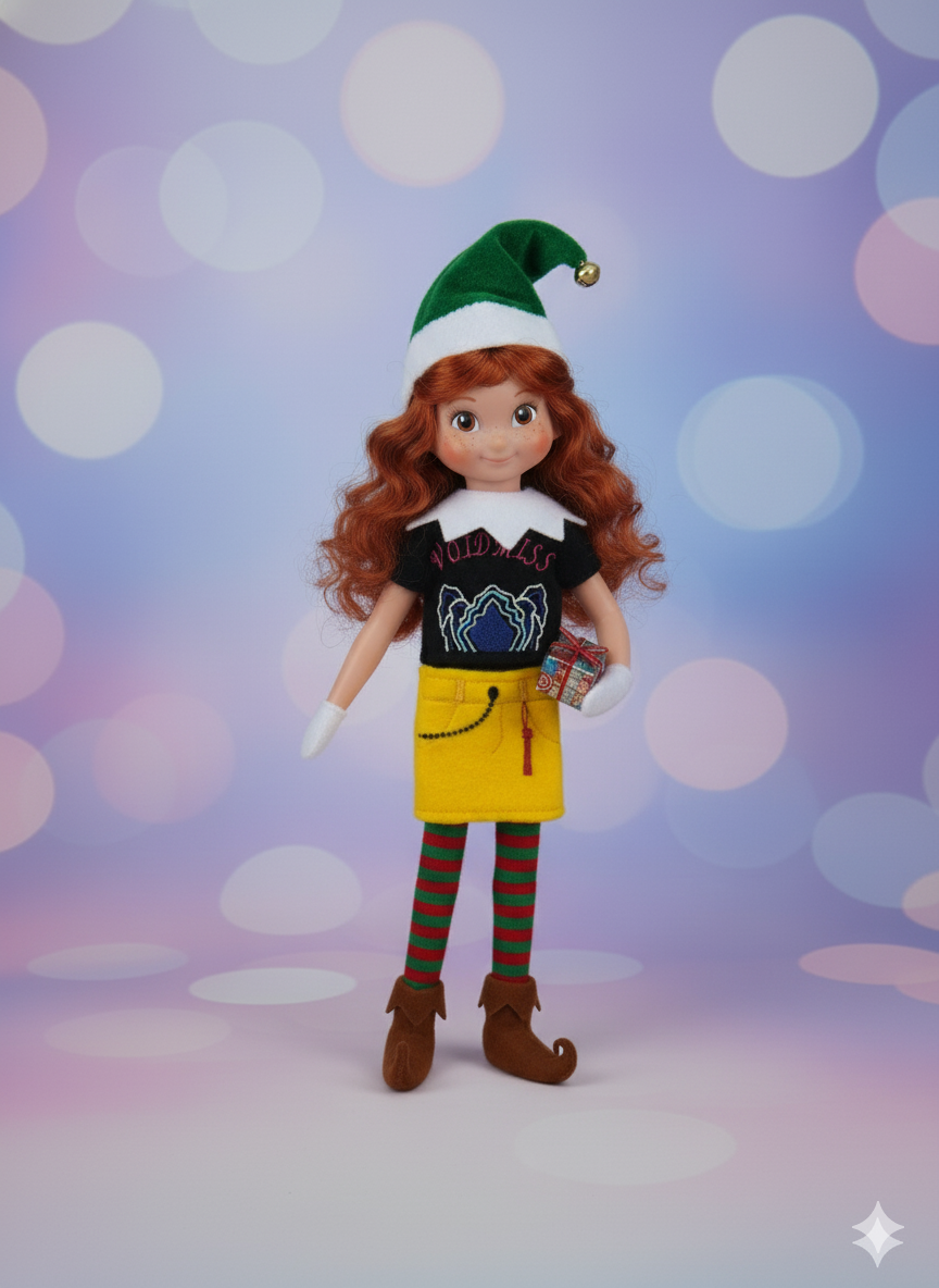 M-Girl Pop Evil Hunters Elf Outfit – 2-Piece Skirt & Top Set | Handmade Fleece Elf Clothes