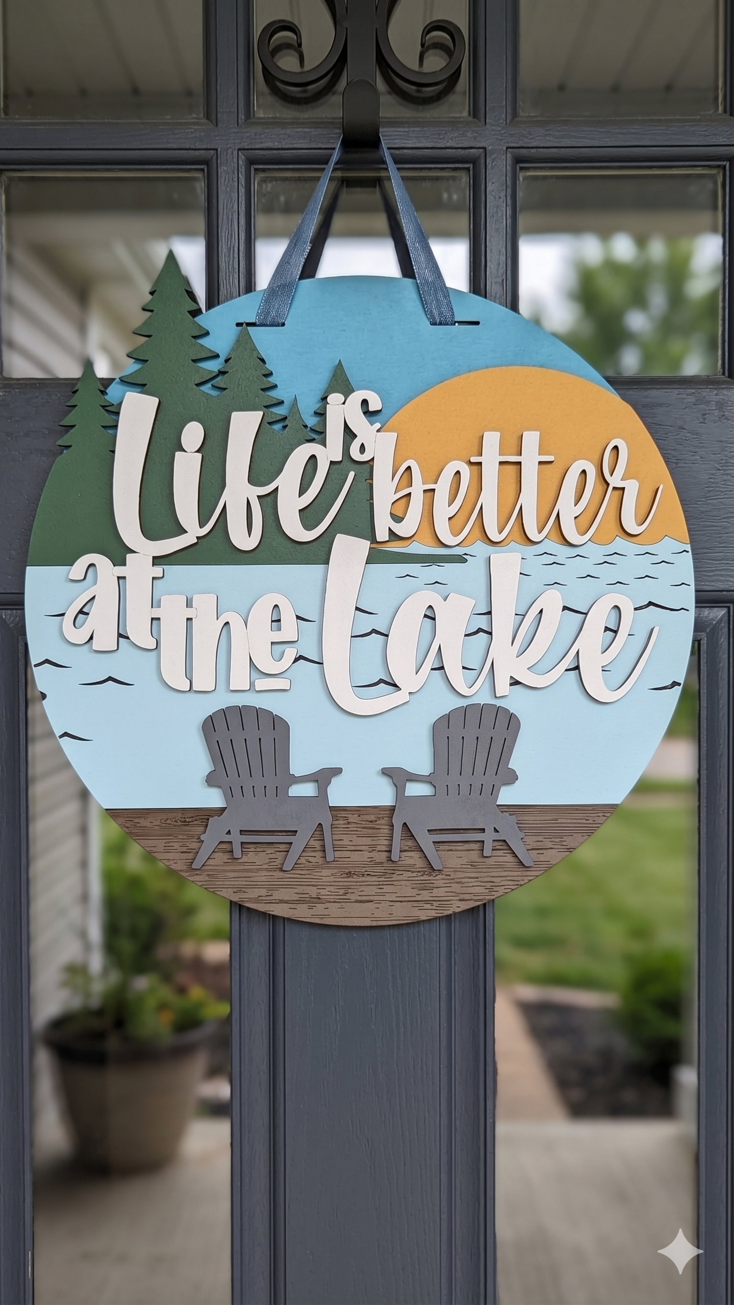 Life is Better at the Lake – Layered Wooden Door Hanger