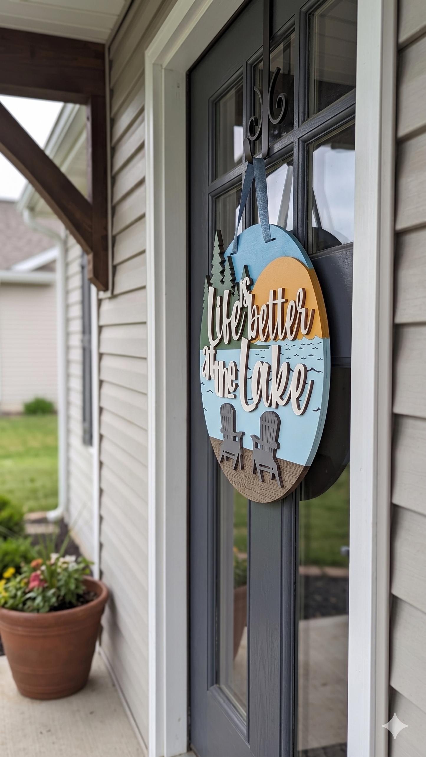 Life is Better at the Lake – Layered Wooden Door Hanger