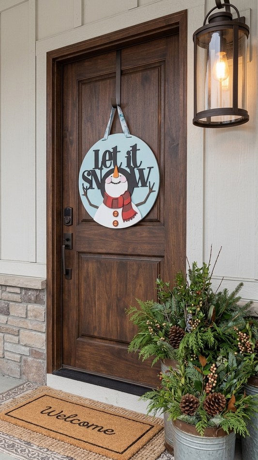 Let it Snow Snowman – 3D Layered Door Hanger