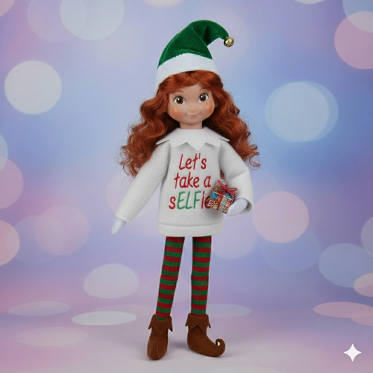 Let’s Take a sELFie! Elf Sweater – Embroidered Holiday Outfit