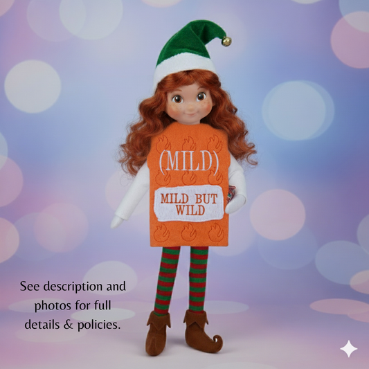 Mild Sauce Packet Elf Costume – Embroidered “Mild but Wild” Elf Outfit