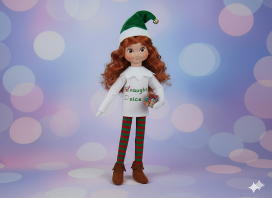 Naughty Elf Sweater – Embroidered “Naughty or Nice” Holiday Elf Outfit