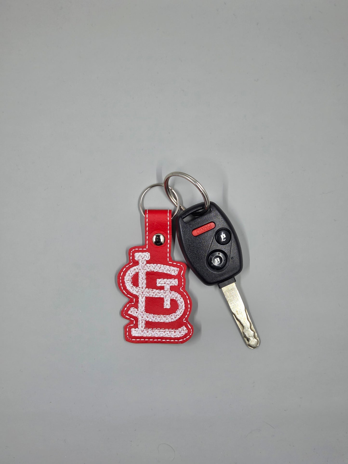 St. Louis Baseball Keychain | Embroidered Vinyl Keychain