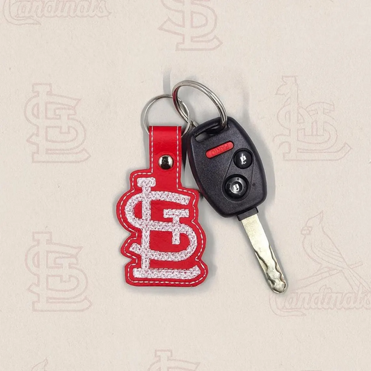 St. Louis Baseball Keychain | Embroidered Vinyl Keychain