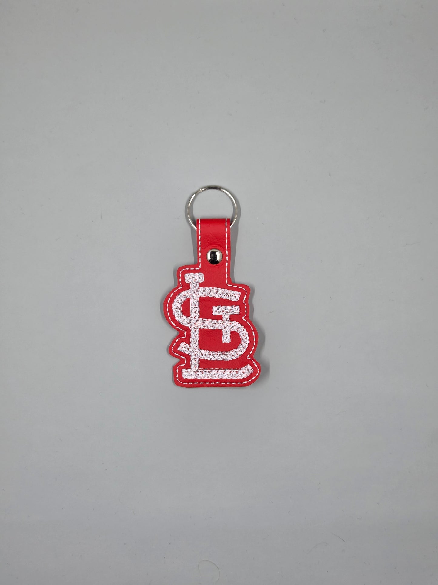 St. Louis Baseball Keychain | Embroidered Vinyl Keychain