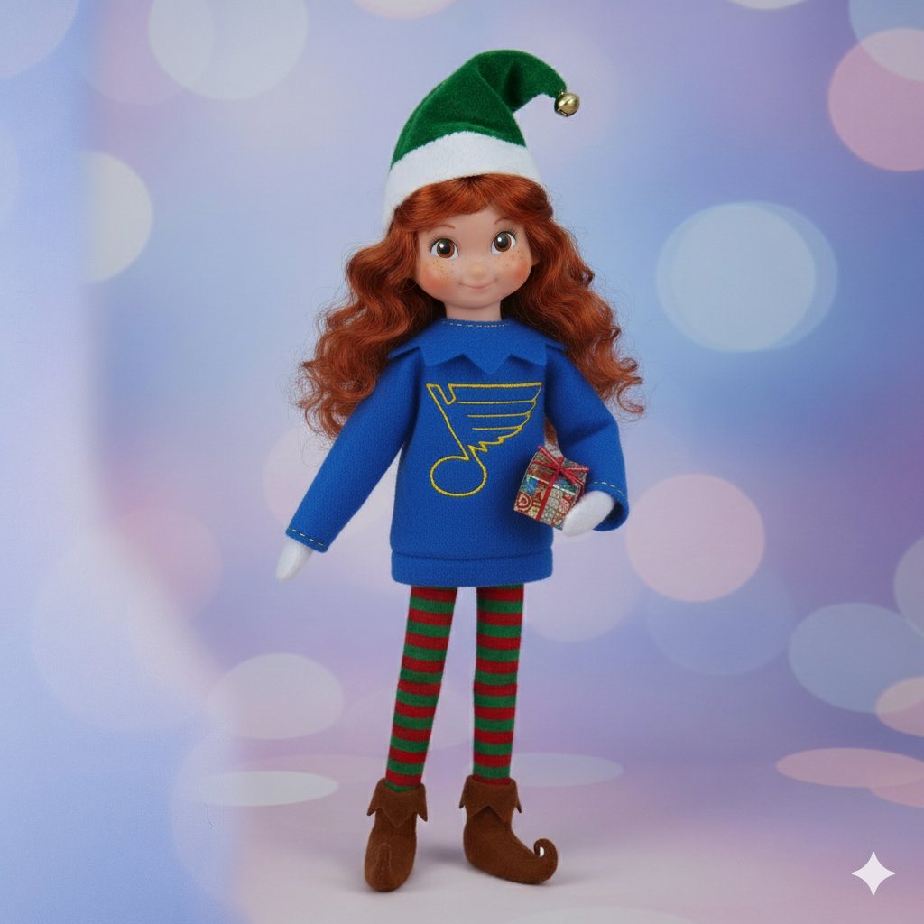 Blues Note Elf Sweater – Embroidered Fleece Outfit for Mini Elves