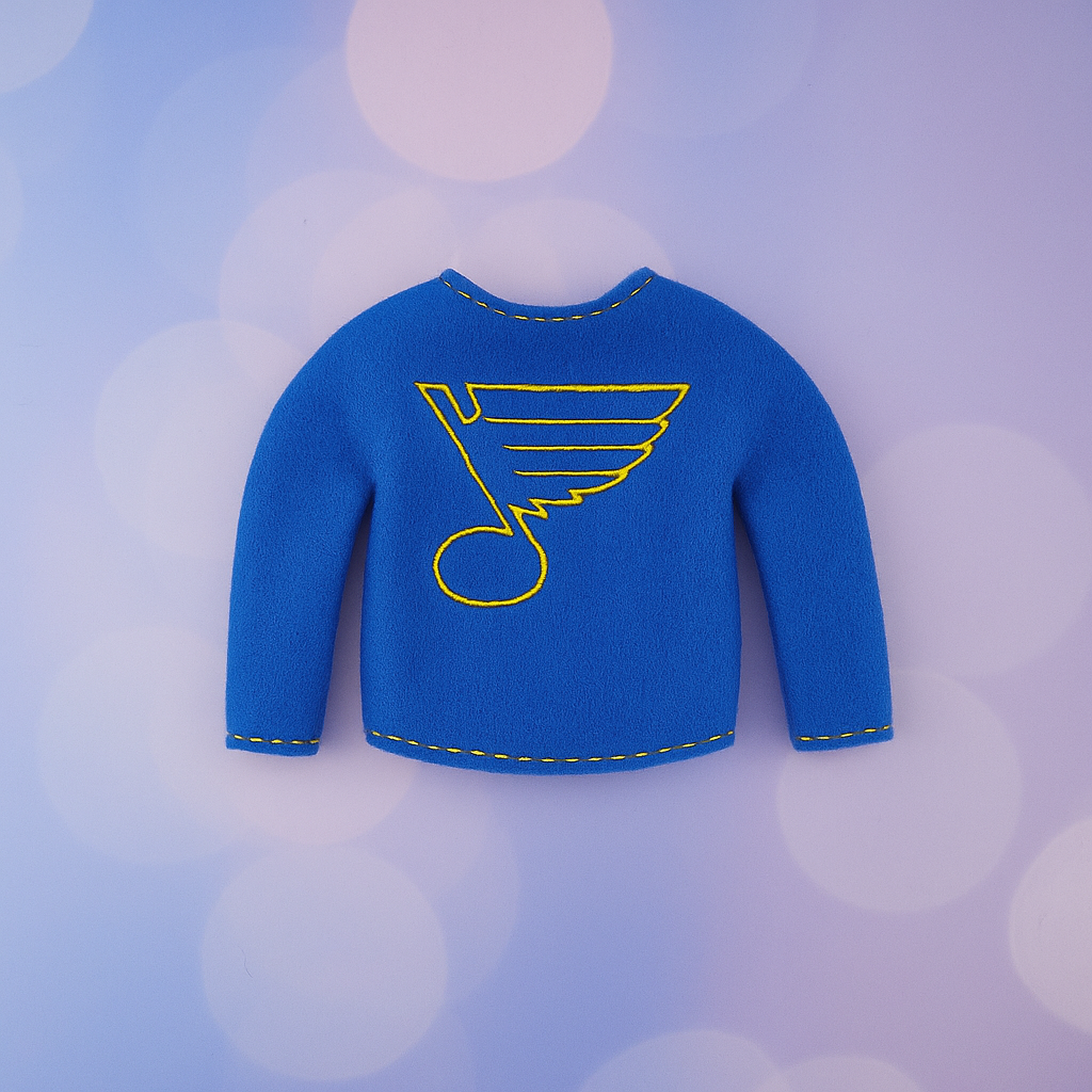 Blues Note Elf Sweater – Embroidered Fleece Outfit for Mini Elves