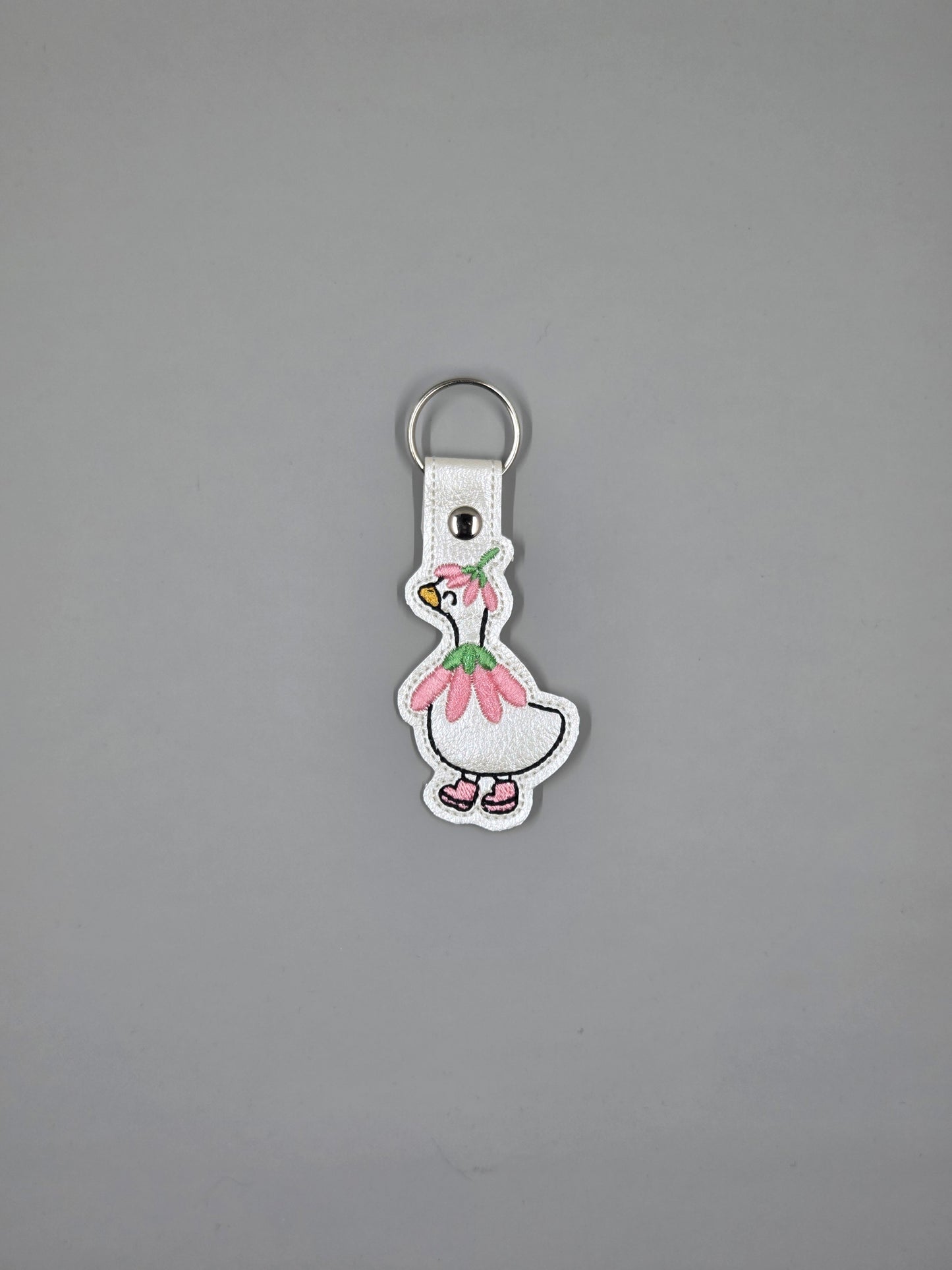 Silly Goose Trio Keychains | Rosie, Dottie, & Millie | Embroidered Vinyl Keychains