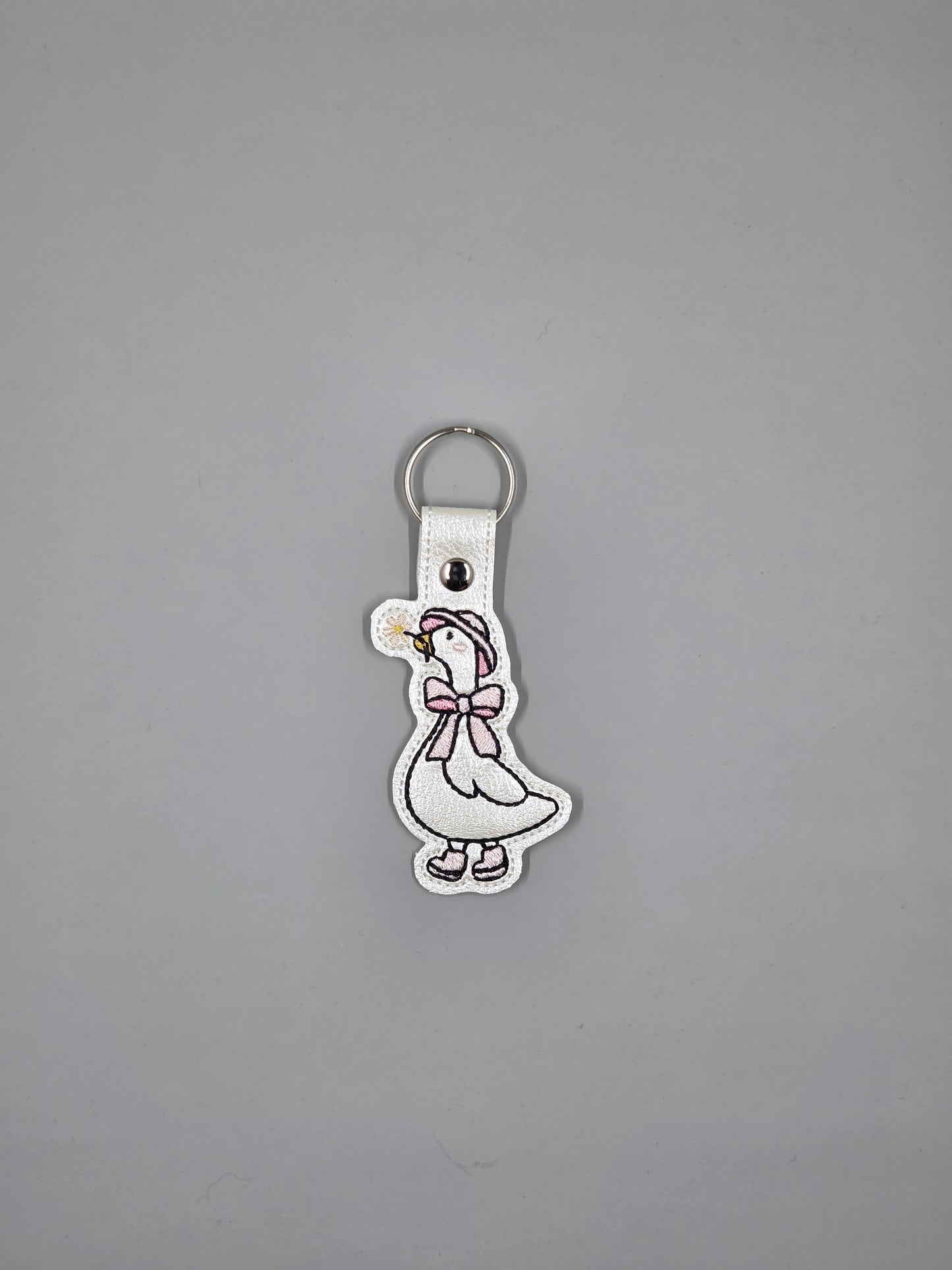 Silly Goose Trio Keychains | Rosie, Dottie, & Millie | Embroidered Vinyl Keychains