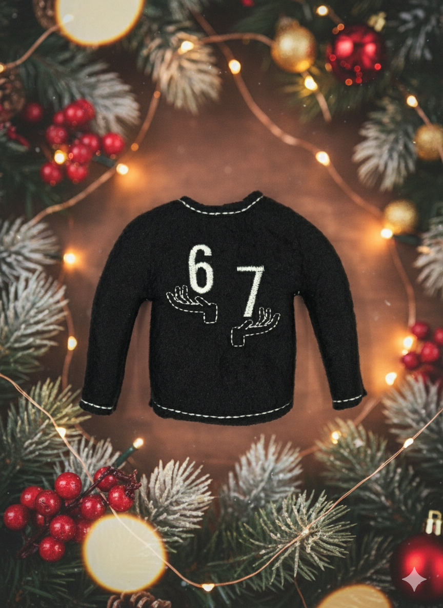 Six Seven Meme Elf Sweater – Funny Trending Elf Outfit