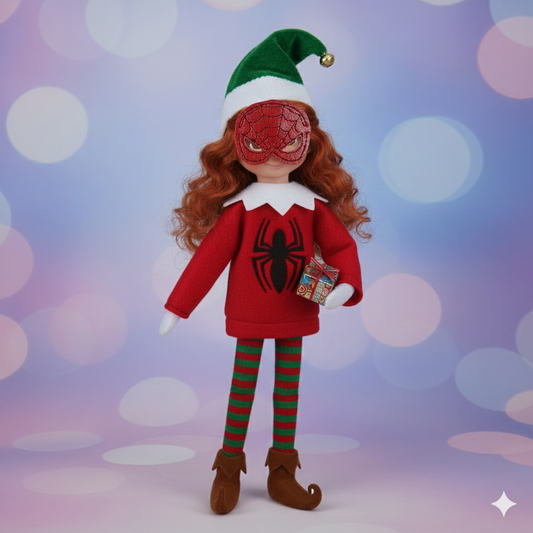 Spidey Guy Elf Costume – Classic Red Hero Elf Outfit