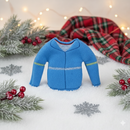 Strange Max M Jacket Things Elf Sweater – Retro Blue Fleece Jacket