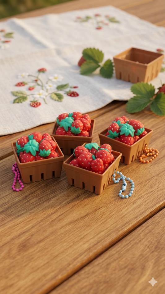 Strawberry Basket – Pressable Fidget Keychain