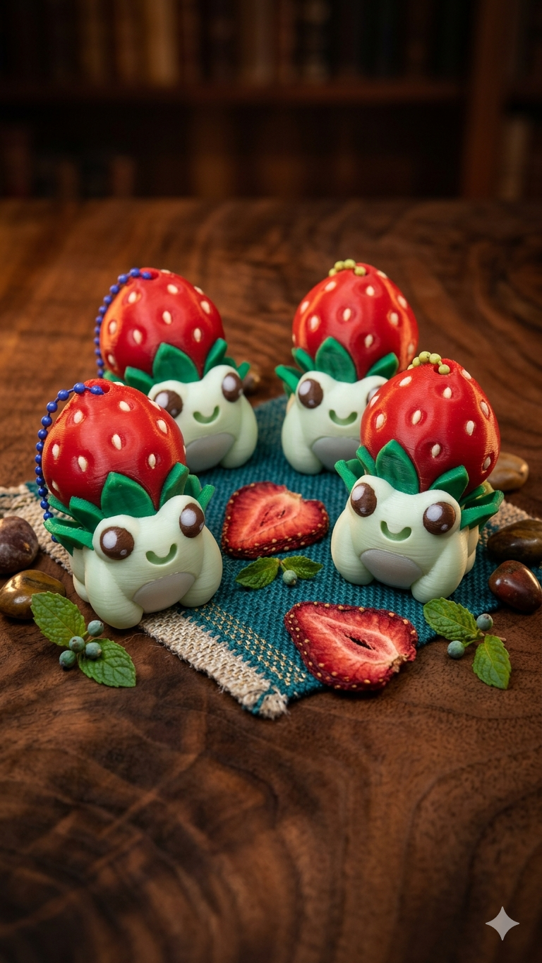 Strawberry Frog – Pressable Fidget Keychain