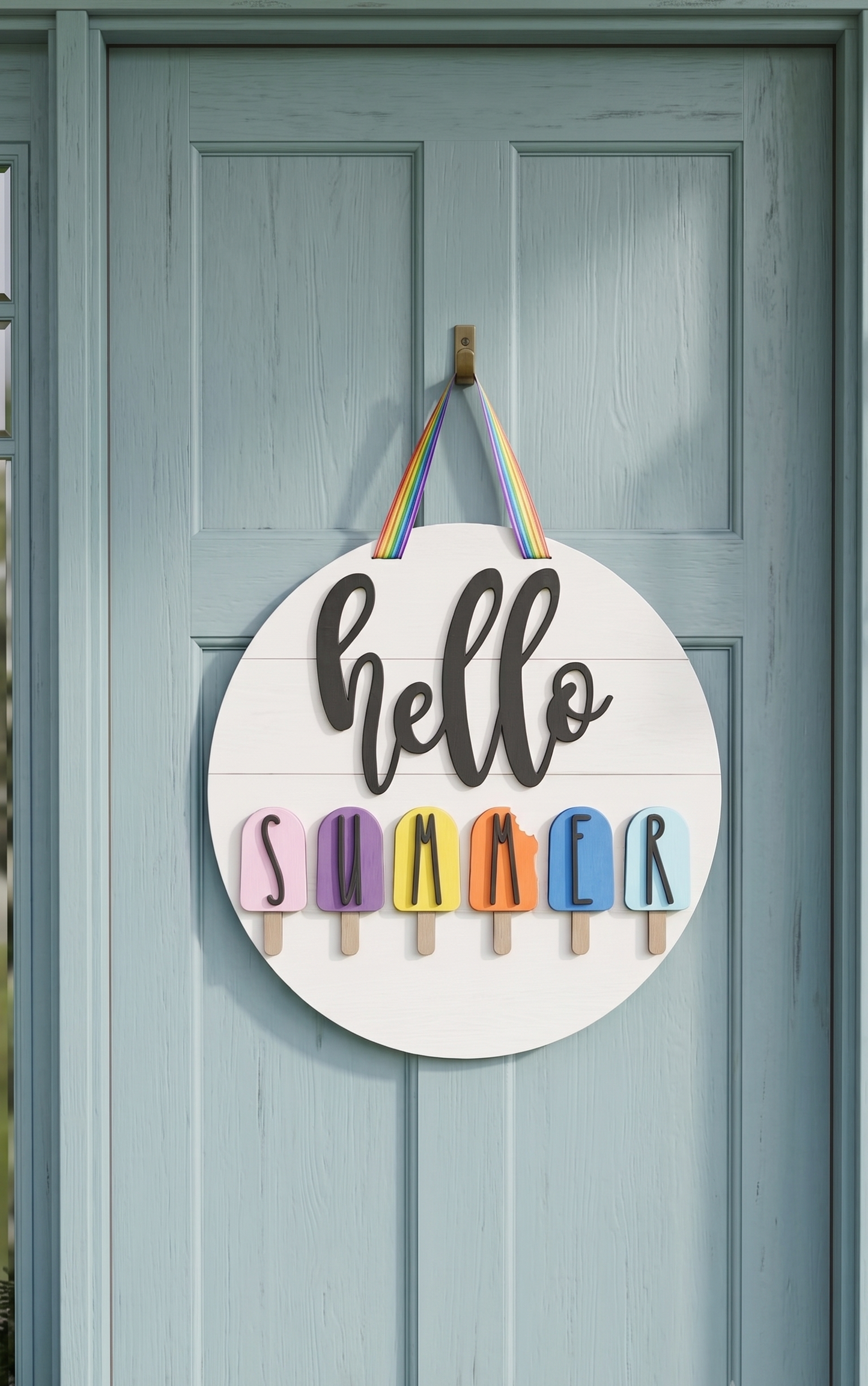Hello Summer Popsicle – 3D Layered Door Hanger
