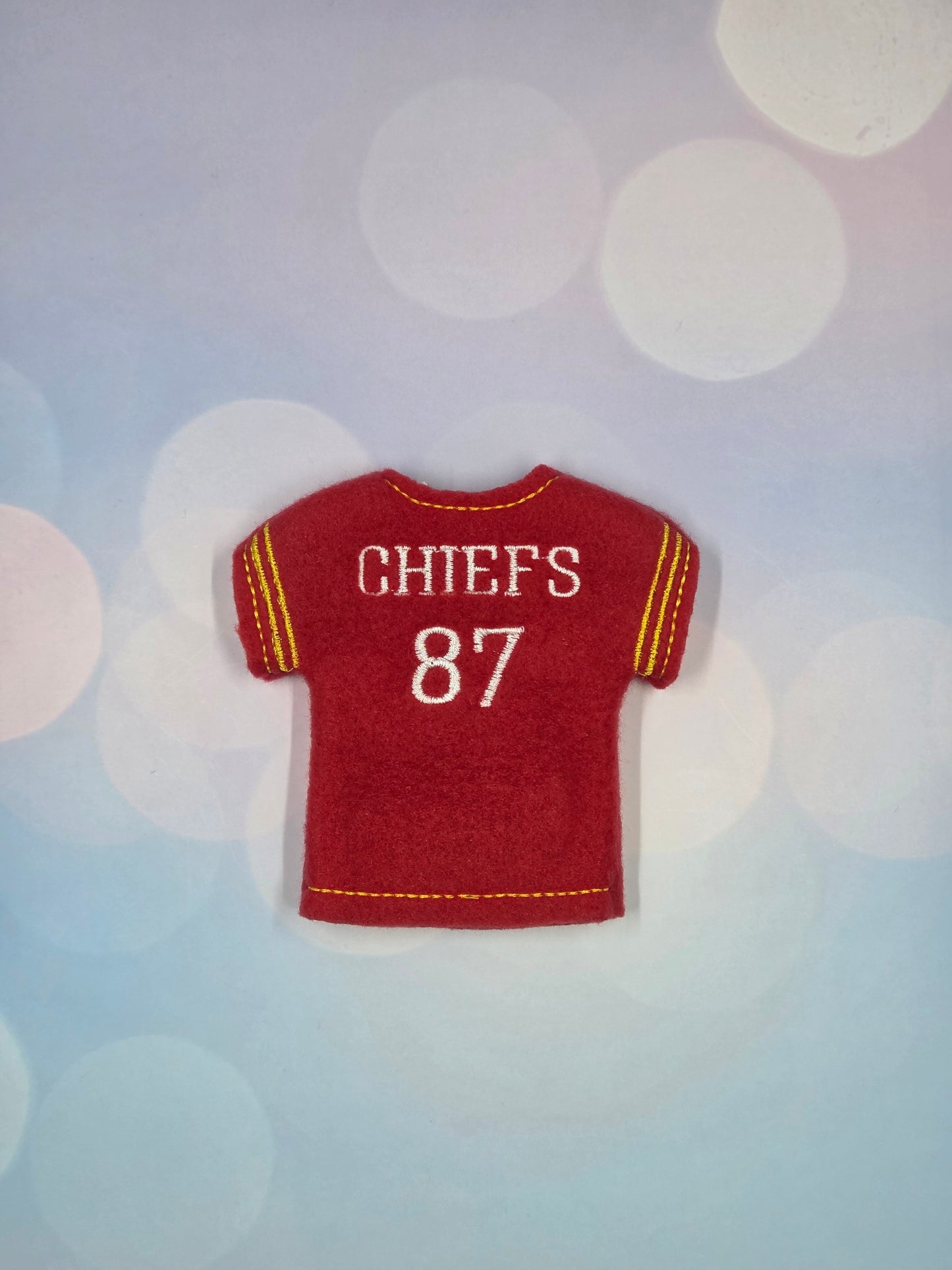 Chiefs Elf Sweater – Handmade Red & Gold Football Jersey Outfit