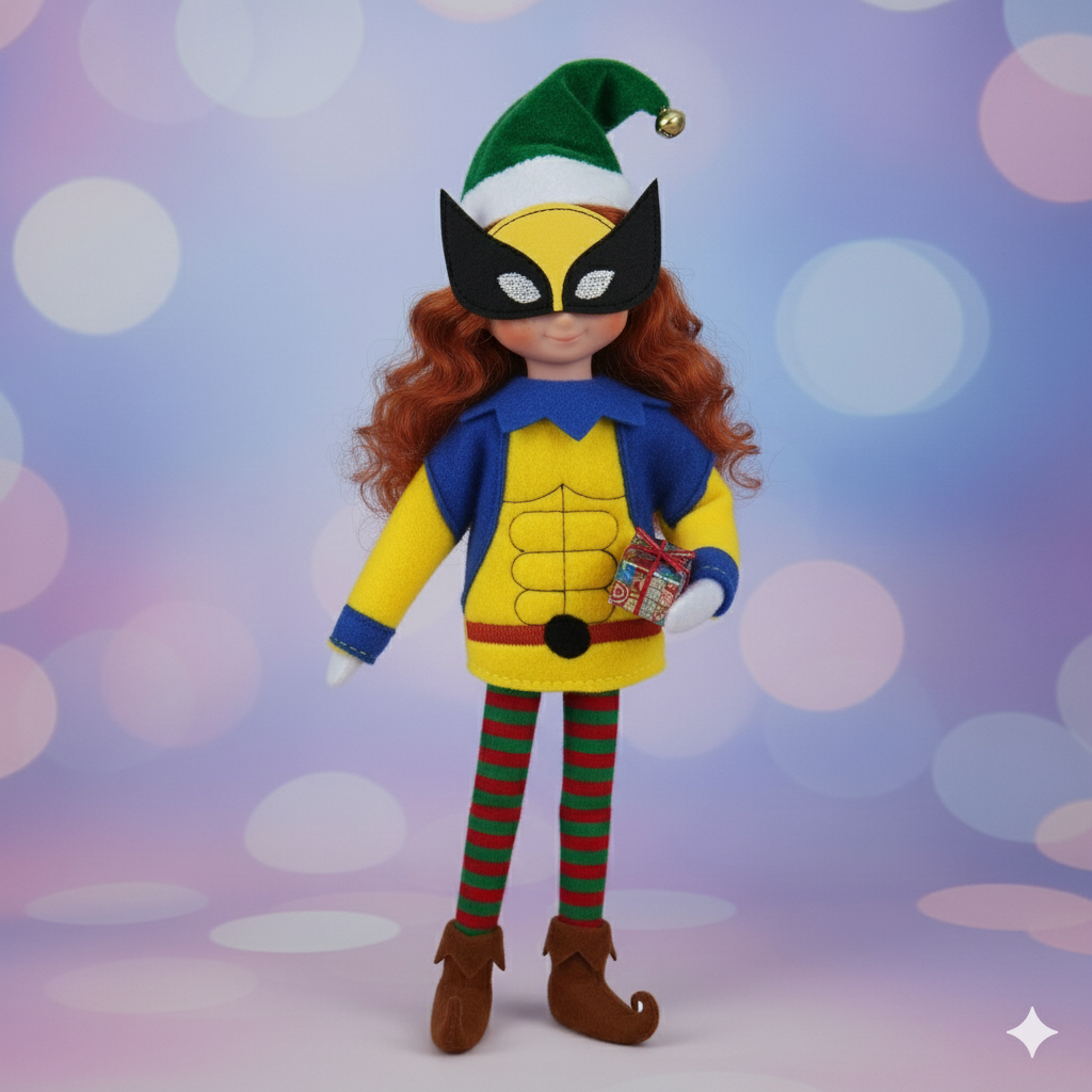 Steel Claw Man Elf Costume – Classic Yellow & Blue Hero Elf Outfit