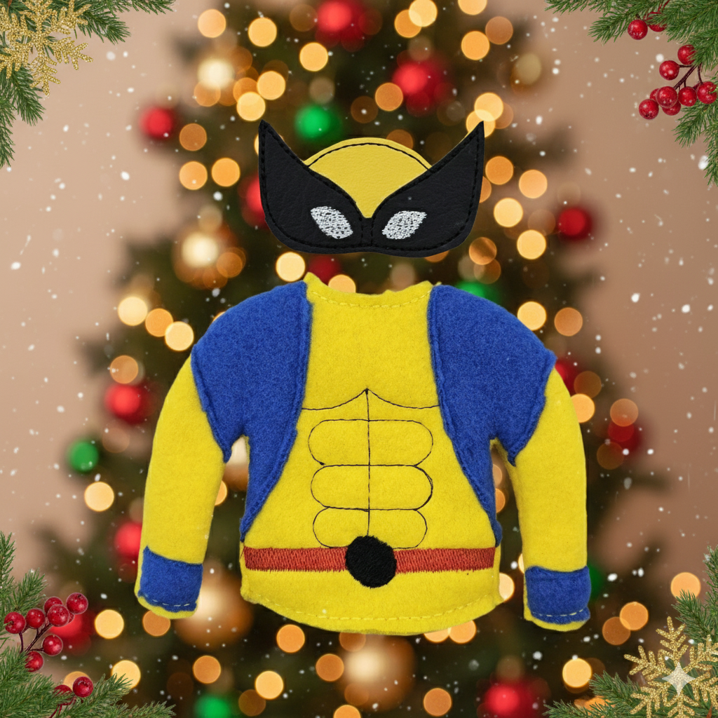 Steel Claw Man Elf Costume – Classic Yellow & Blue Hero Elf Outfit