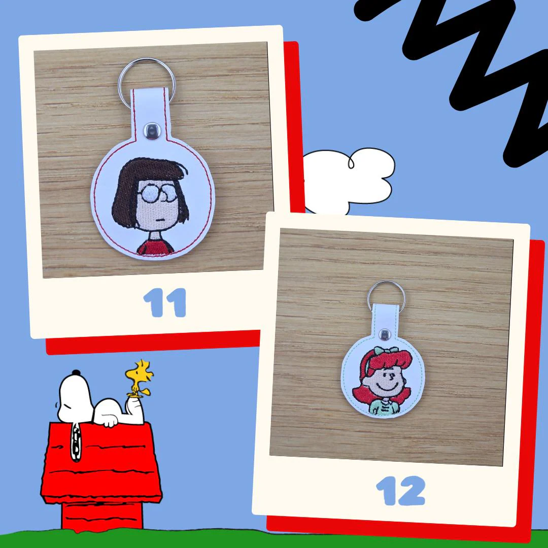 Blockhead & Friends – Embroidered Vinyl Keychains