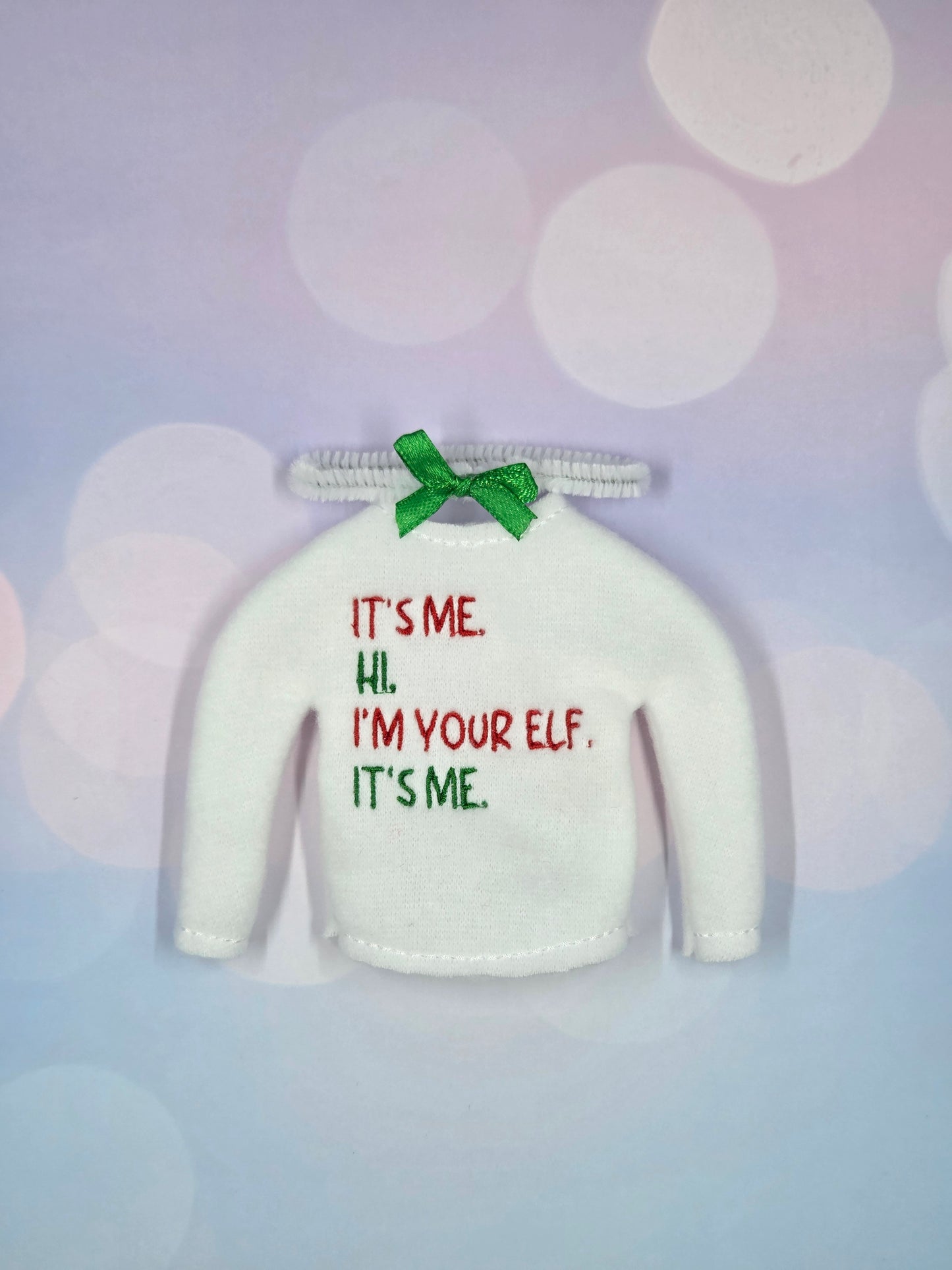 Hi. I’m Your Elf, It’s Me Elf Sweater and Accessorizing Headband – Embroidered Holiday Elf Outfit