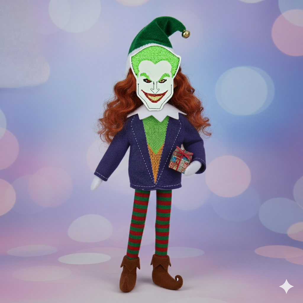 Jester Bat Vigilante Elf Costume – Embroidered Outfit & Mask Set